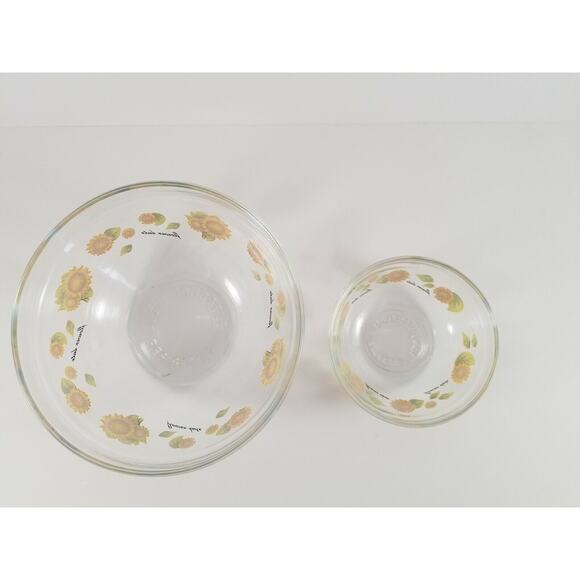 Sunflower Bowl Set Cereal Fruit Prep Dip Glass 2 Piece Bundle Durable Imperial - Picture 4 of 9